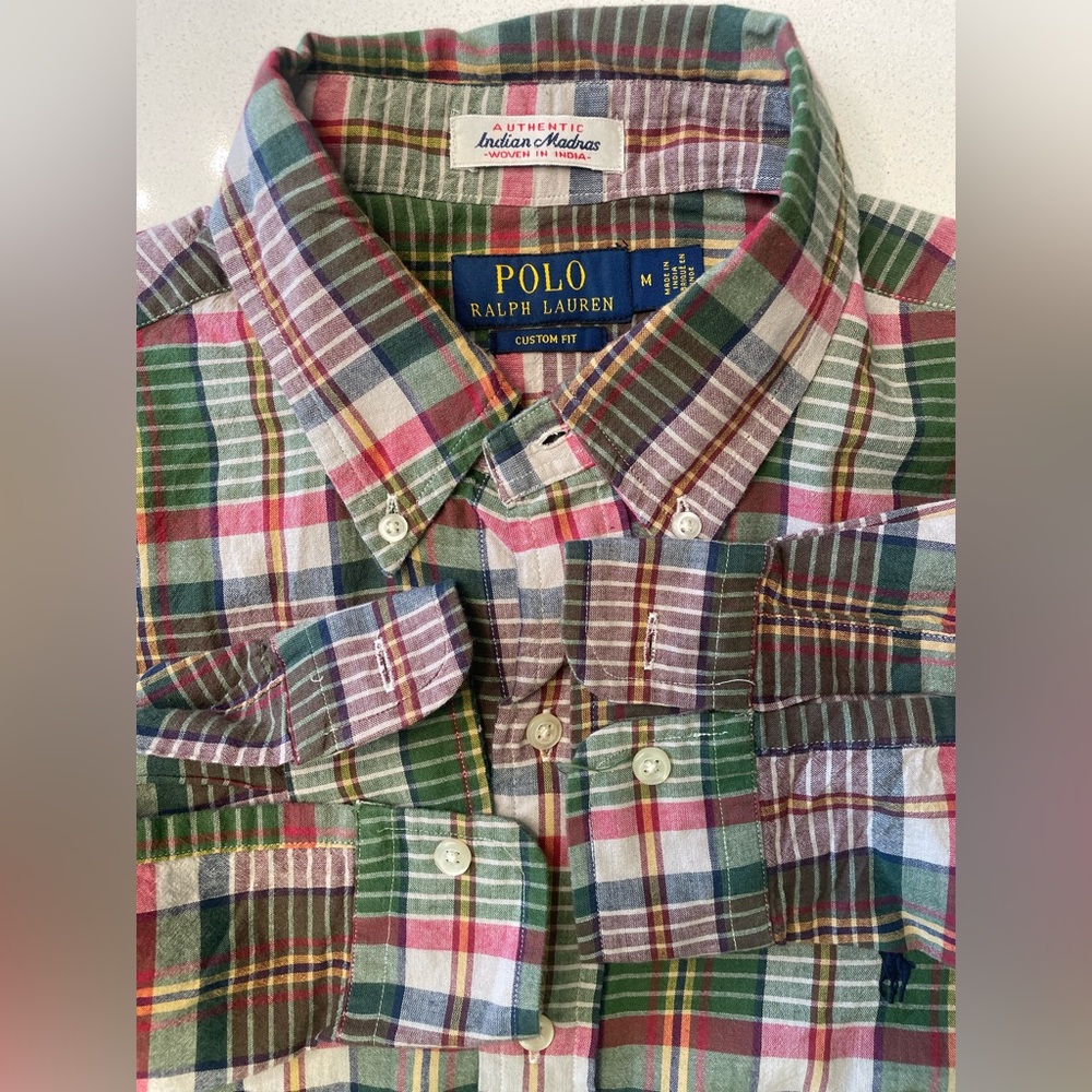 Polo by Ralph Lauren - All cotton Madras button up shirt - Size Medium